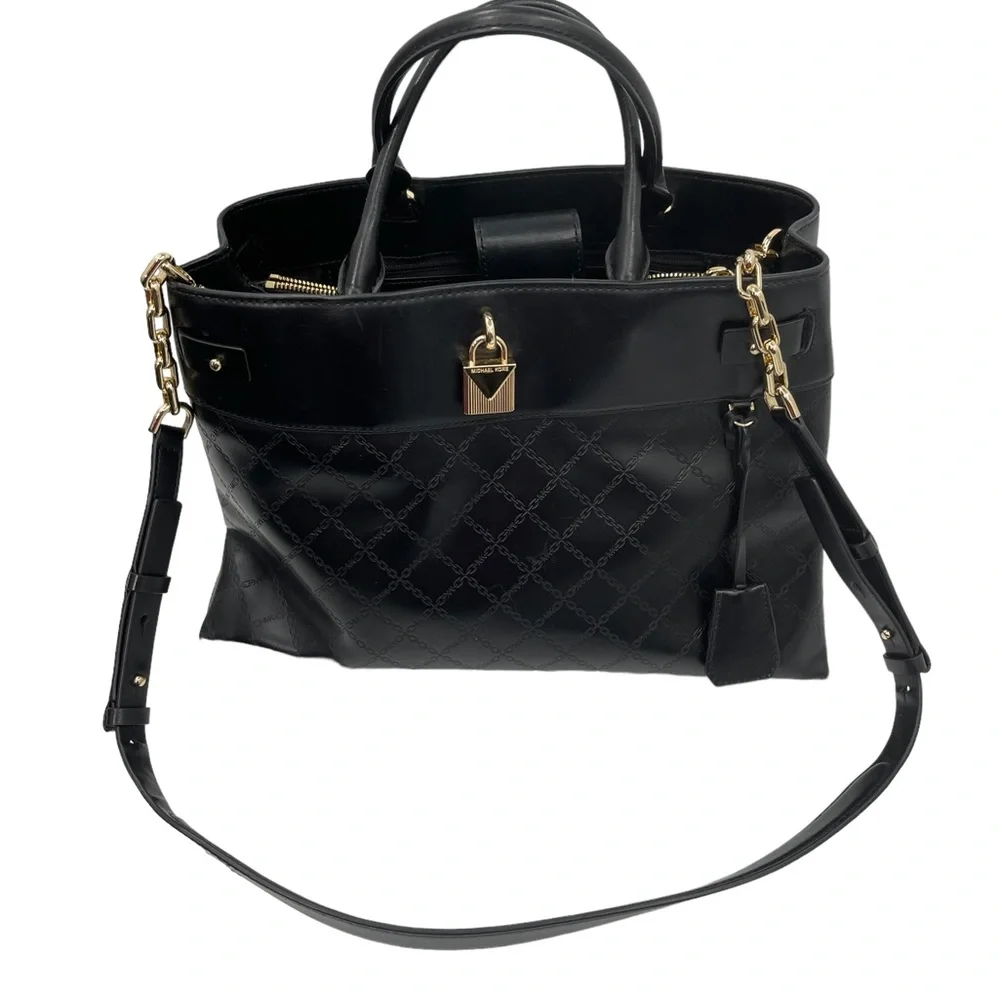 Michael Kors Gramercy Embossed Leather Satchel Bag